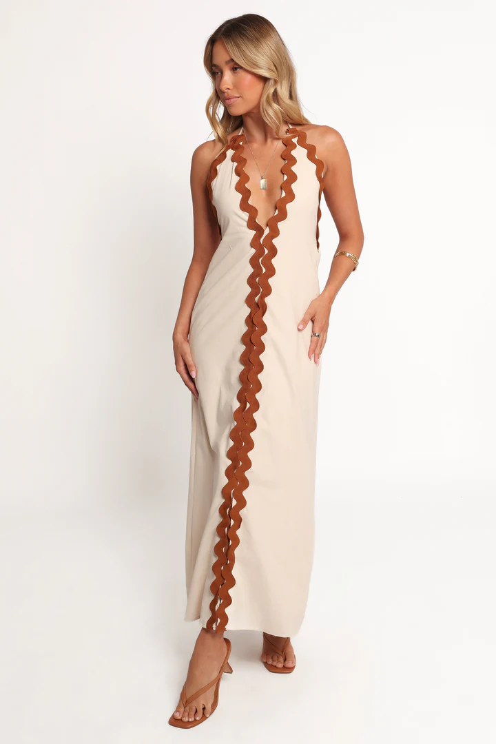 Quinley Maxi Dress - Marrone/Crema